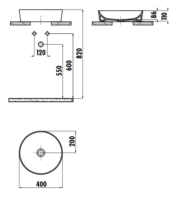 Lavoar Creavit Ultra 40cm OVAL UL140.00CB00E white
