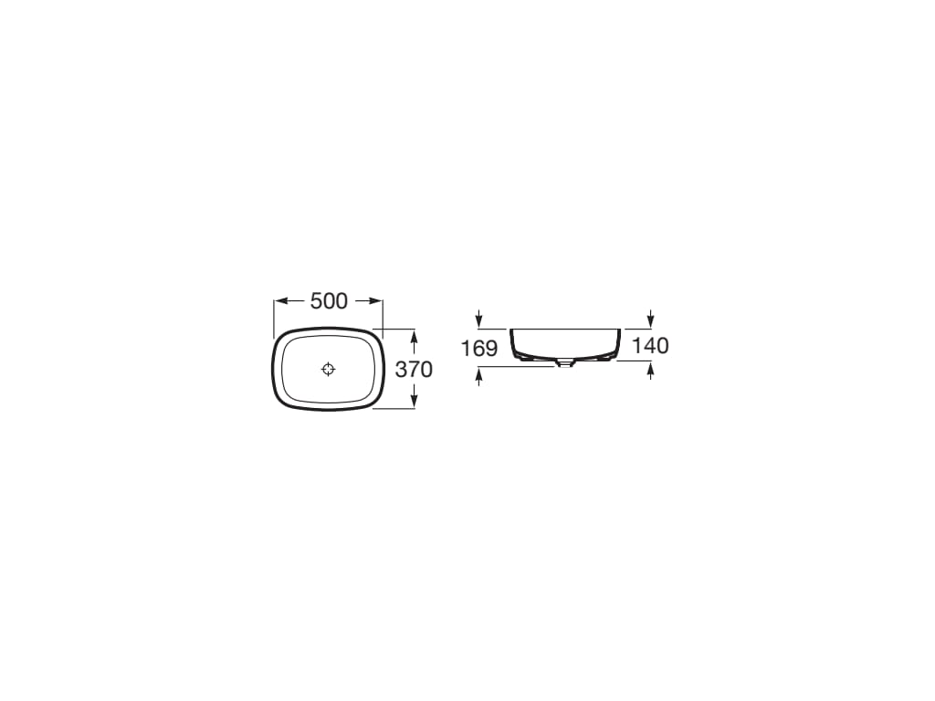 Lavoar pe blat ROCA Inspira Soft 500x370 Bej A327500650