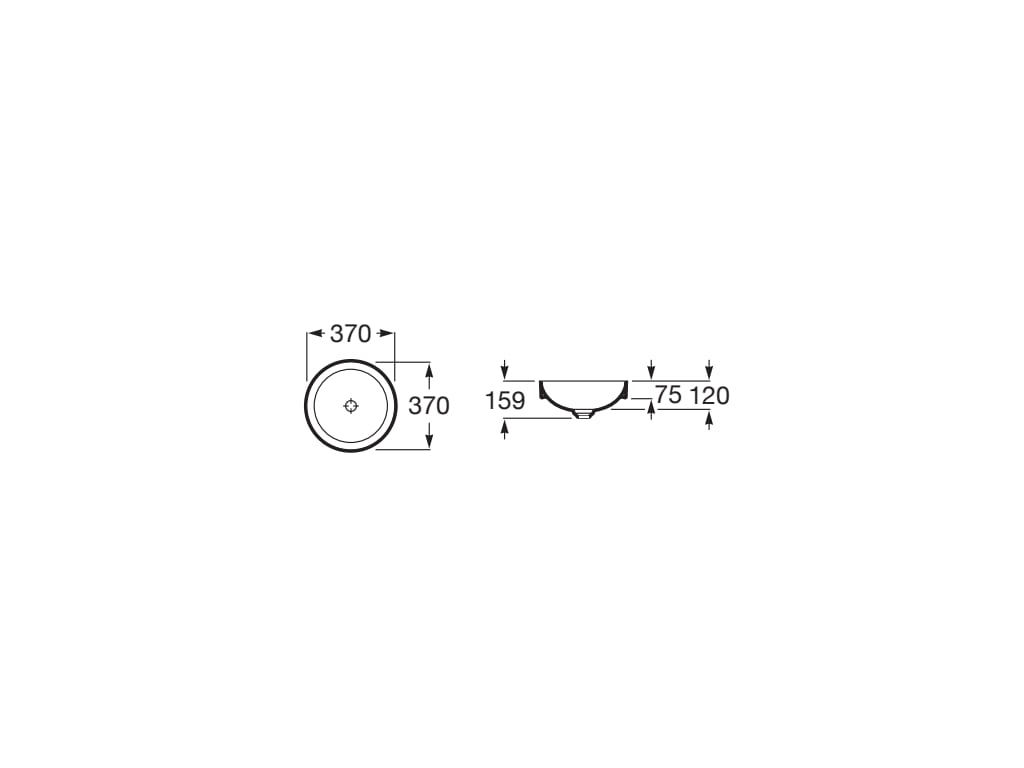 Lavoar in blat ROCA Inspira Round 370x370 Alb A32752R000