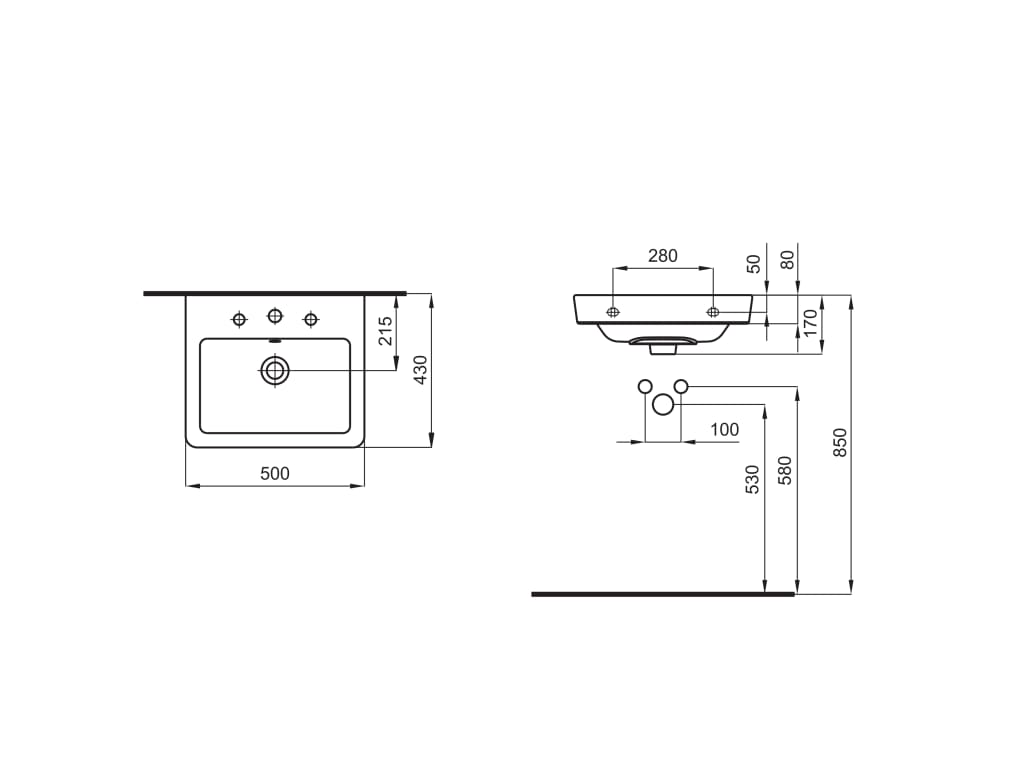 Lavoar ROCA Caserta 500x450 A3270J3000
