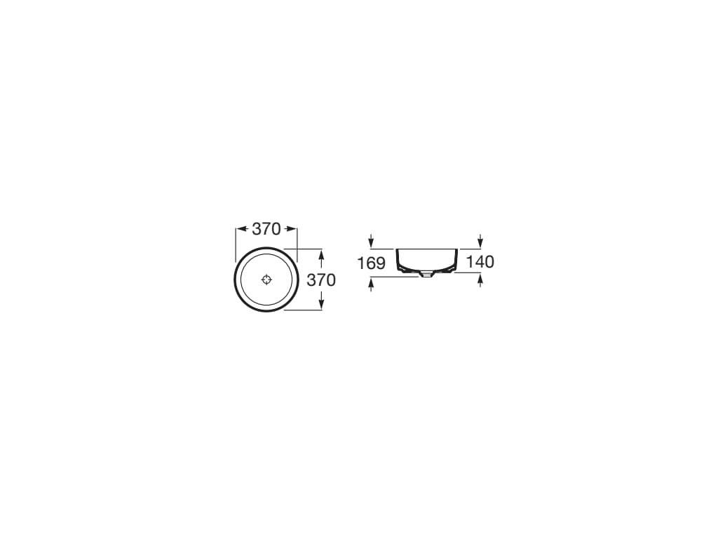 Lavoar pe blat ROCA Inspira Round 370x370 Alb A327523000