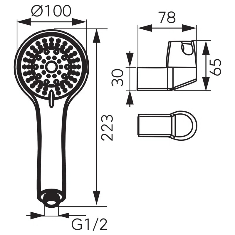 Telefon Dus + suport + furtun FERRO U500
