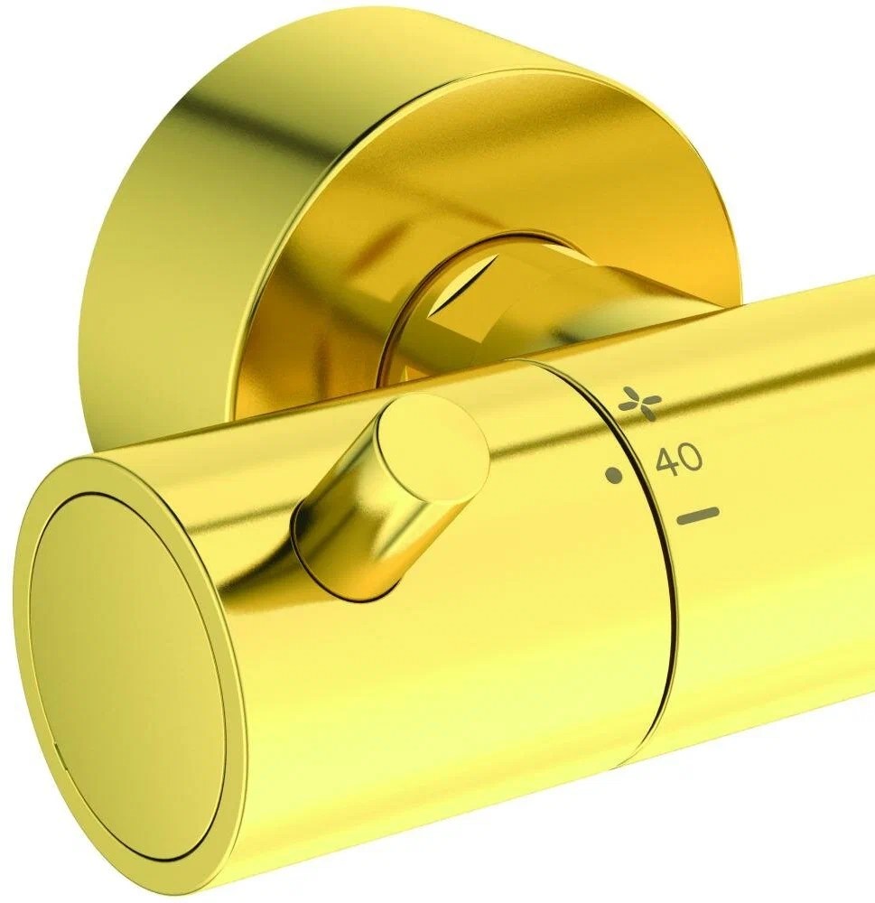Baterie cu Coloana si palarie Ideal Standard CERATHERM T125 (Dus) Termostata (Brushed Gold) A7589A2