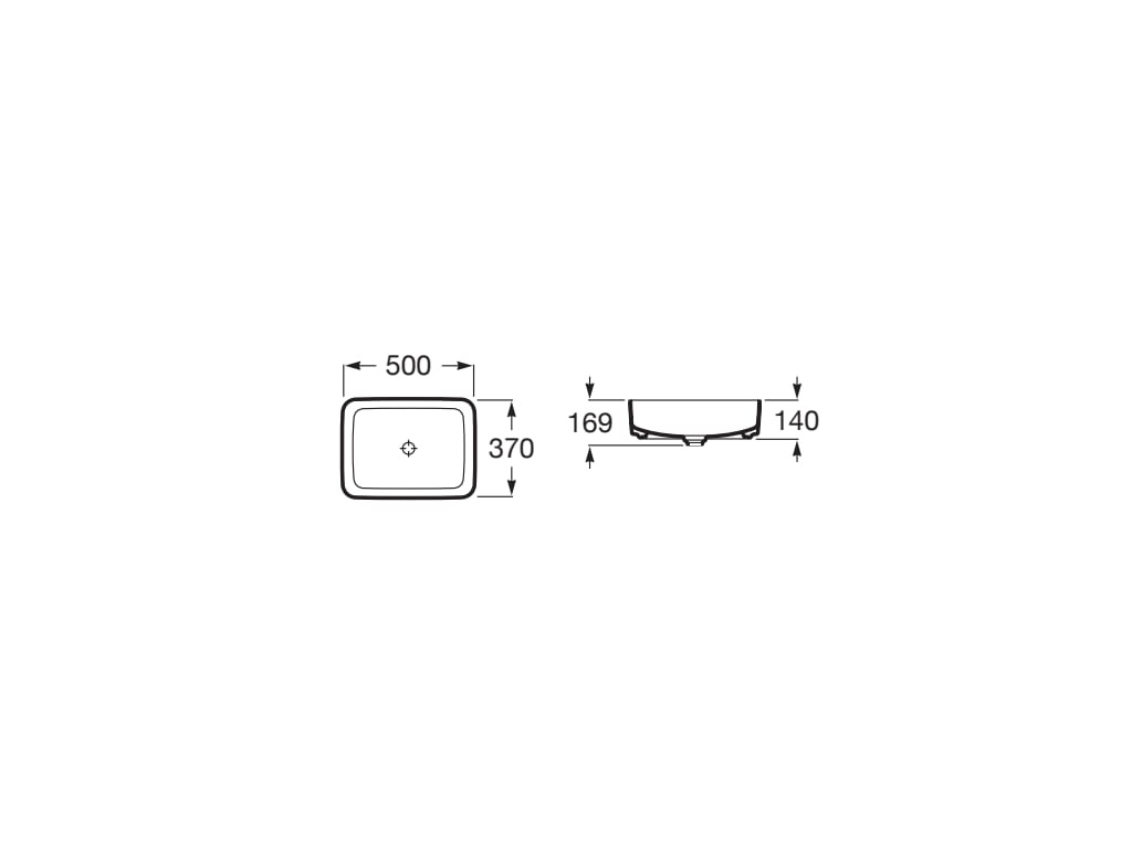 Lavoar pe blat ROCA Inspira Square 500x370 Coffee A327530660
