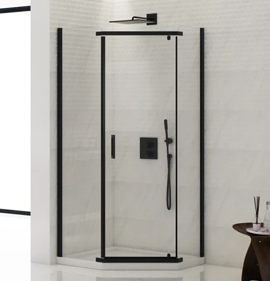 Душевая кабина NT New Komfort Black Pentagonal 90x90x195 Hinged K-0806