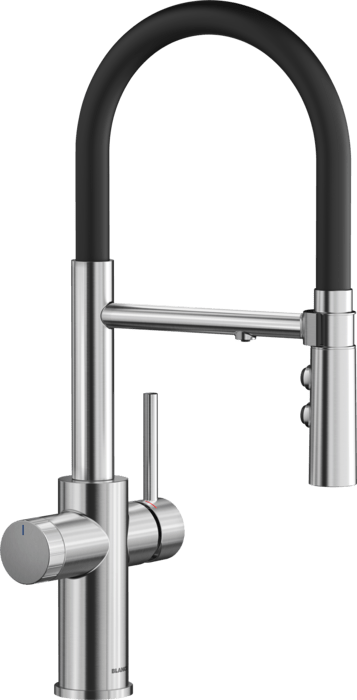 Смеситель для раковины с подключением фильтра Blanco Catris-S Flex PVD (inox) (526706)