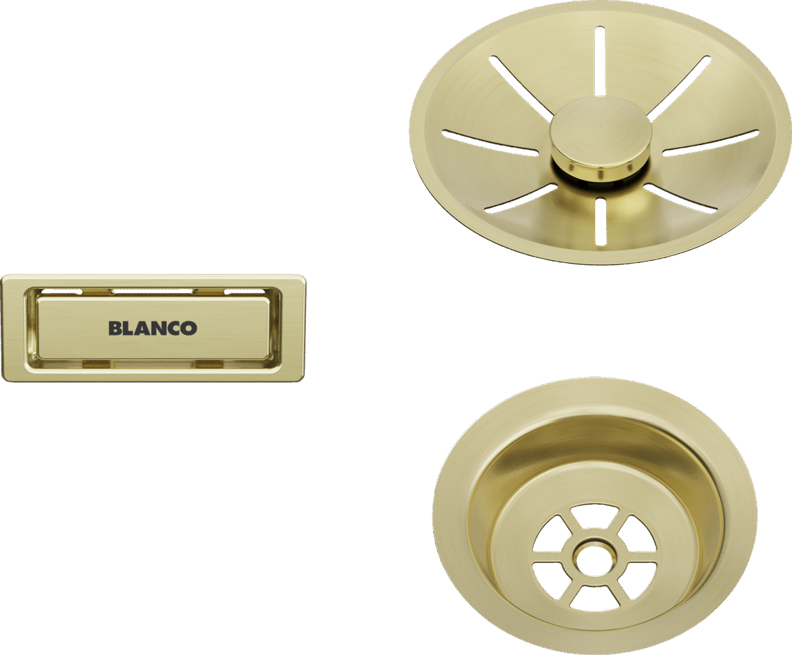 Blanco Set scurgere+preaplin satin gold (203476)