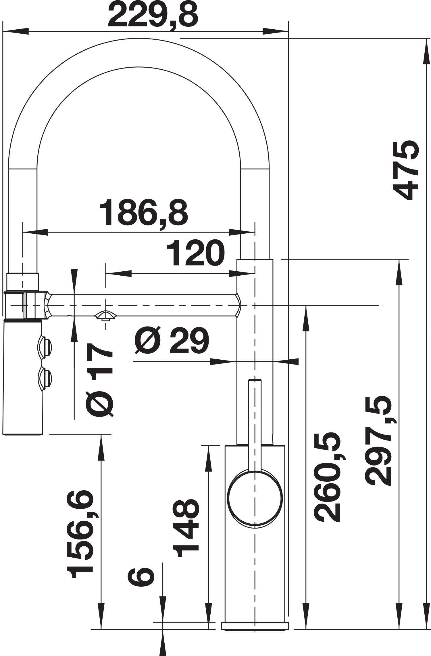 Смеситель для раковины с подключением фильтра Blanco Catris-S Flex PVD (inox) (526706)