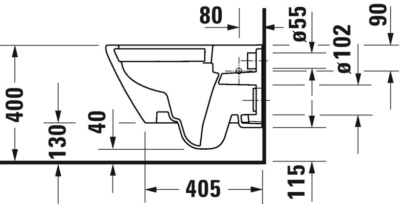 Set vas WC suspendat Duravit D-Neo 45770900A1