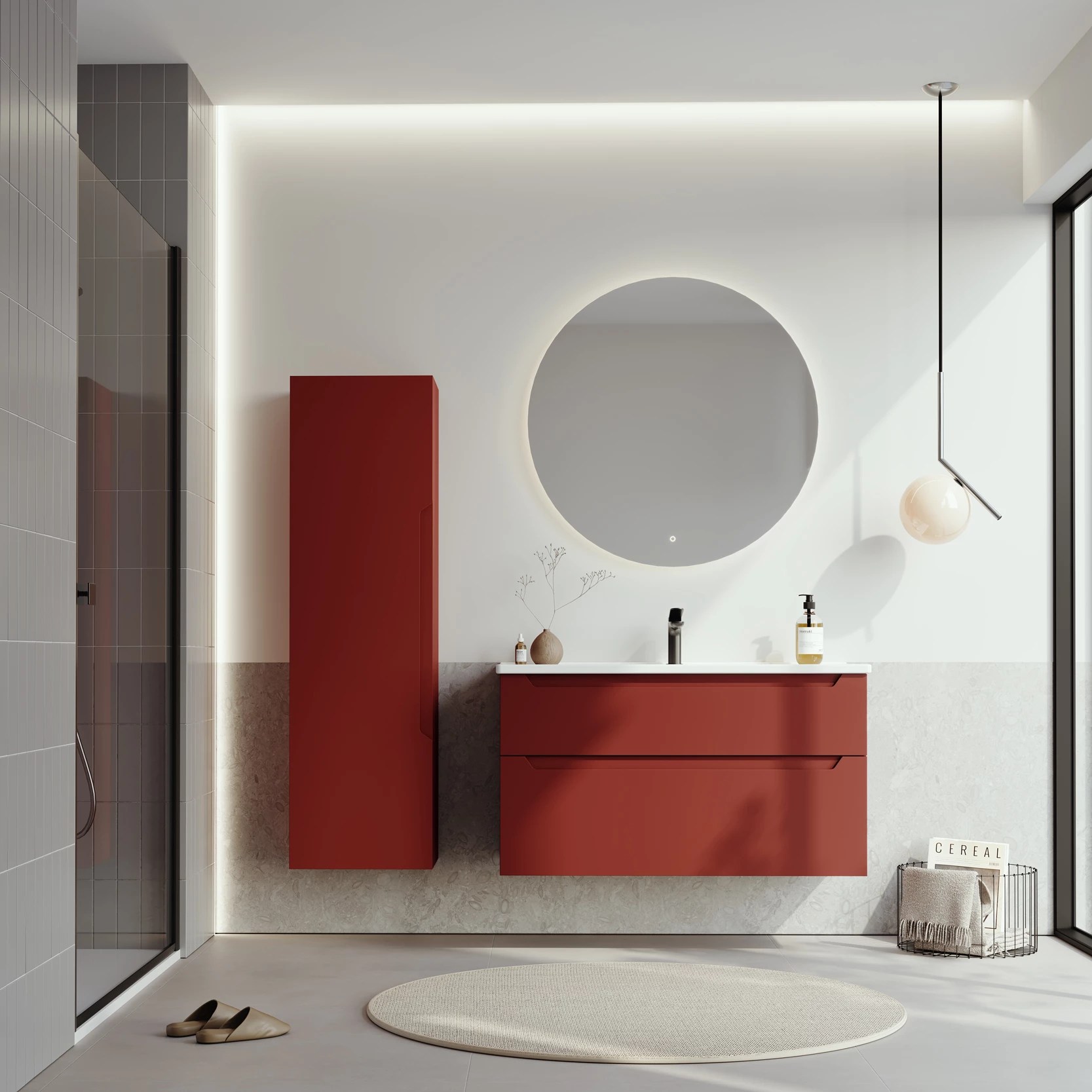 Lavoar cu dulap ORKA Messina 100 Tuscan Red