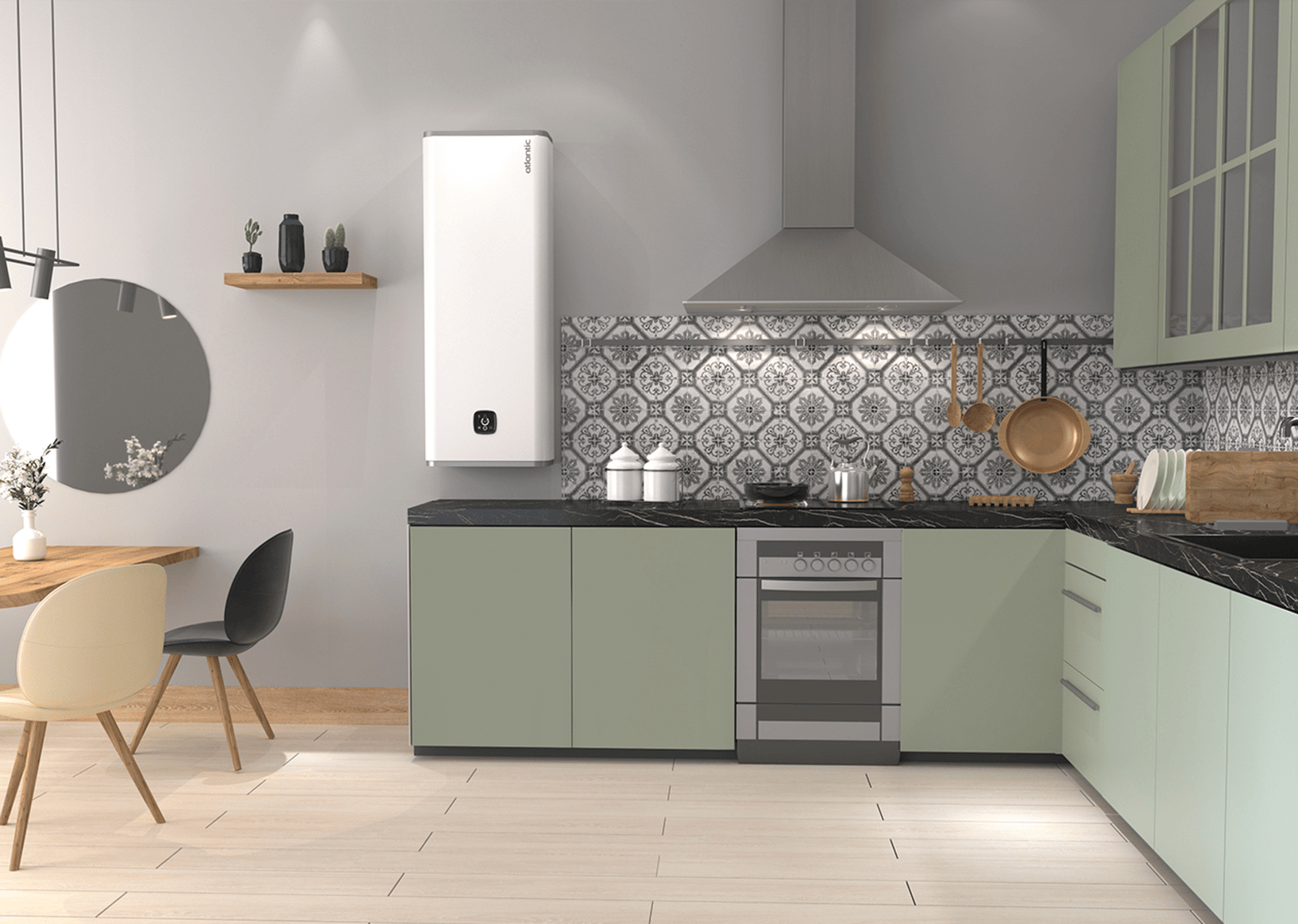 Boiler electric Atlantic Dublu Tanc Vertigo Steatite multiposition Wi-Fi 80 L (851337)