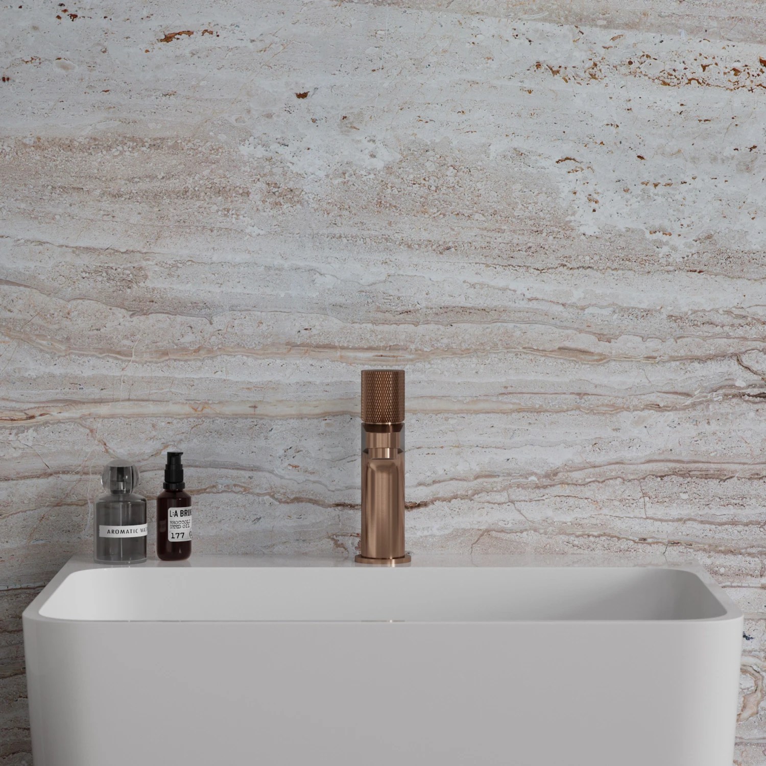 Baterie lavoar Omnires Contour Brushed Copper CT8010CPB