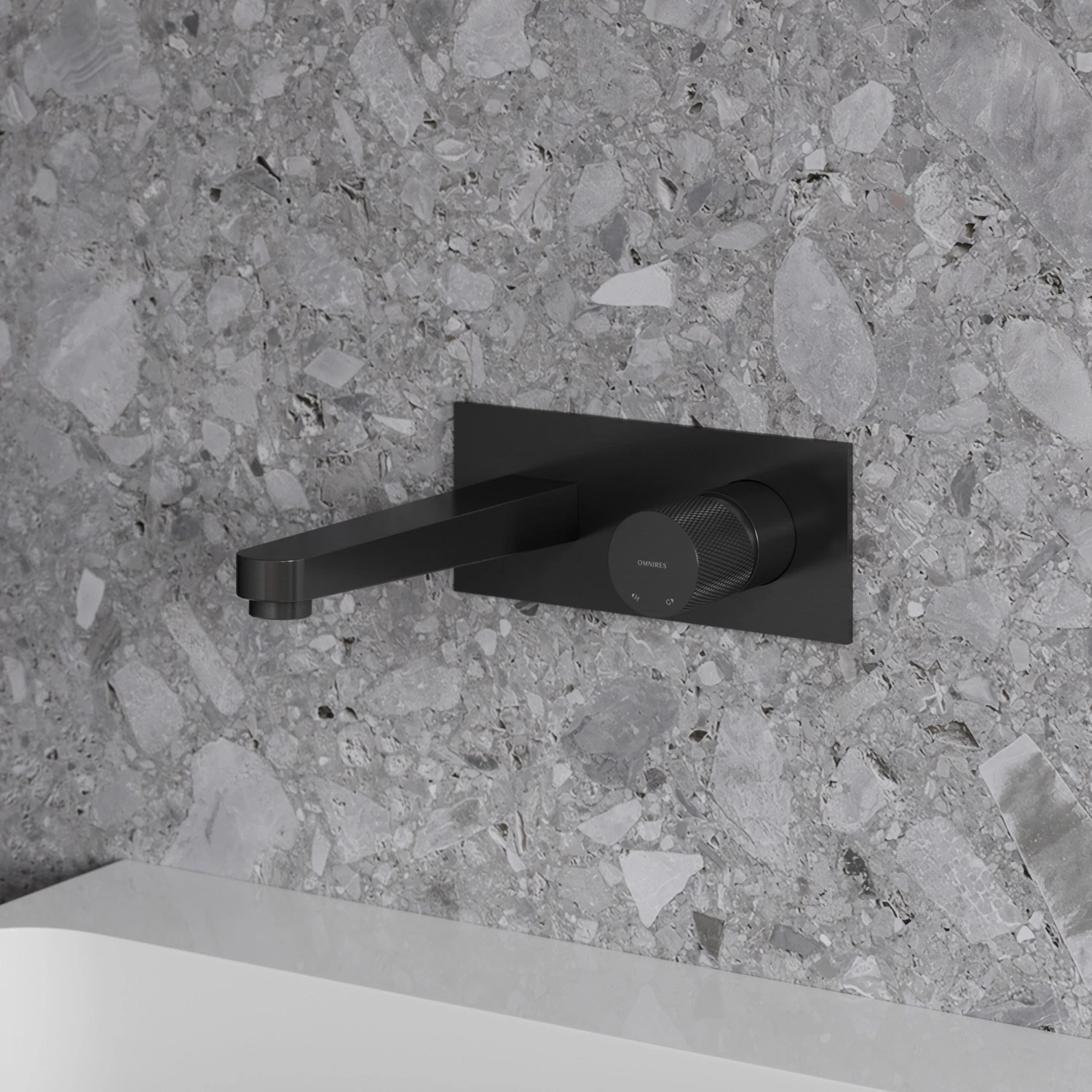 Baterie încastrată lavoar Omnires Contour Brushed Anthracite CT8015AT
