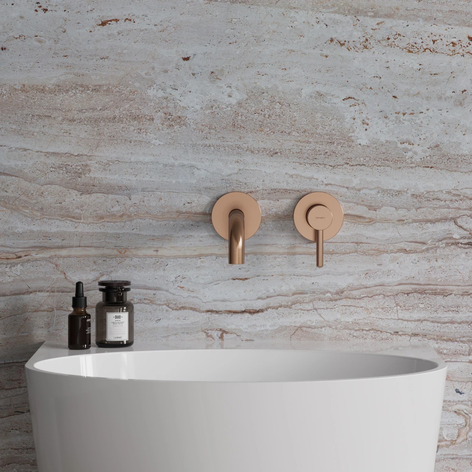 Baterie încastrată lavoar Omnires Y Brushed Copper Y1215HLCPB (19-21cm)