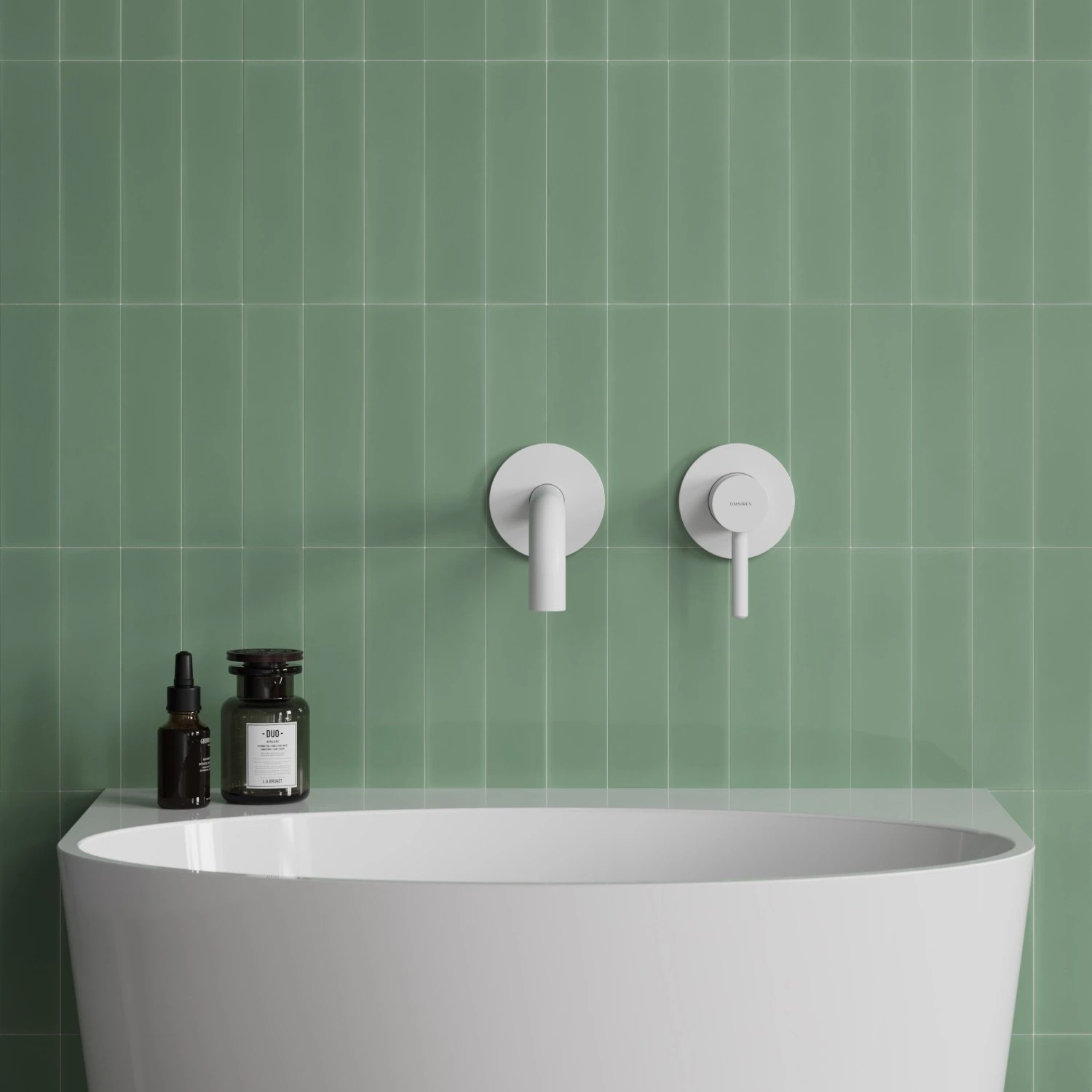 Смеситель встраиваемый для раковины Omnires Y Matt White Y1215HLWM (19-21cm)