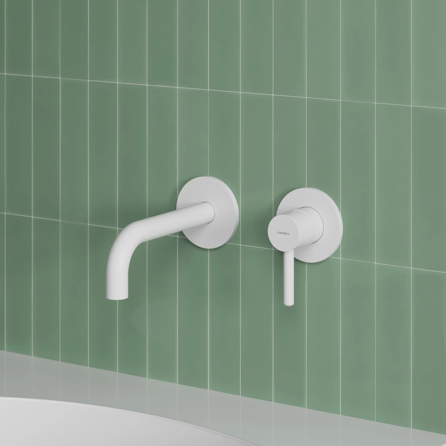 Baterie încastrată lavoar Omnires Y Matt White Y1215HWM (16-18cm)