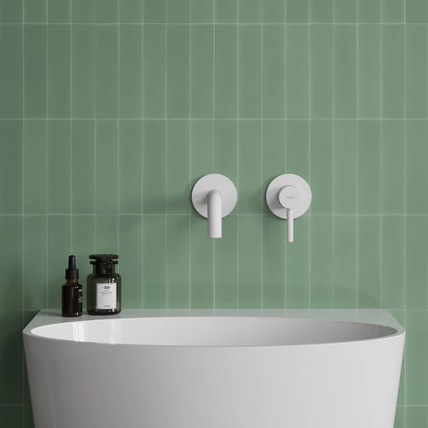 Baterie încastrată lavoar Omnires Y Matt White Y1215HWM (16-18cm)