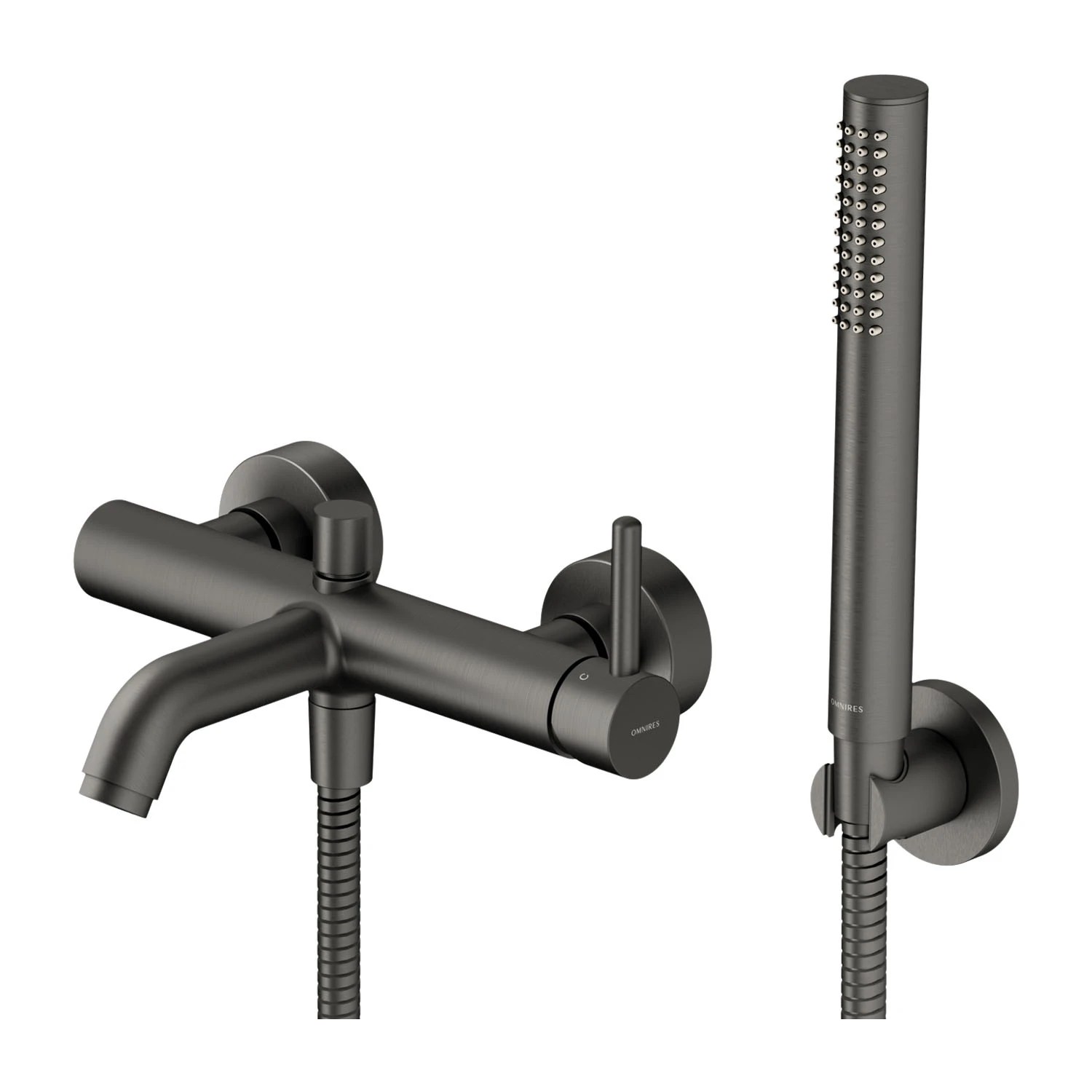 Baterie cada Omnires Y Brushed Graphite Y1231GR cu set de duș