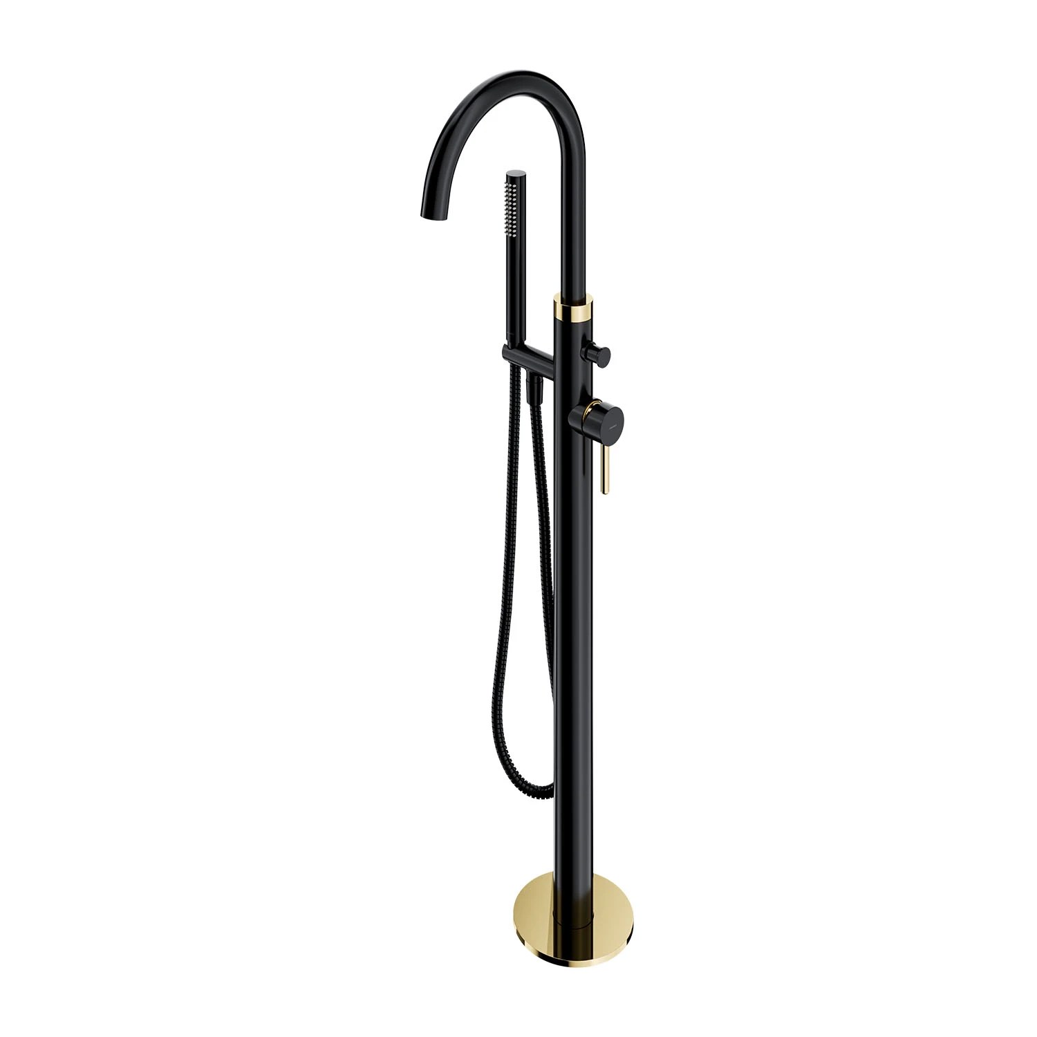 Baterie OMNIRES Y (Cada Freestanding) Semi-matt Black/Polished Gold Y1233BLGL