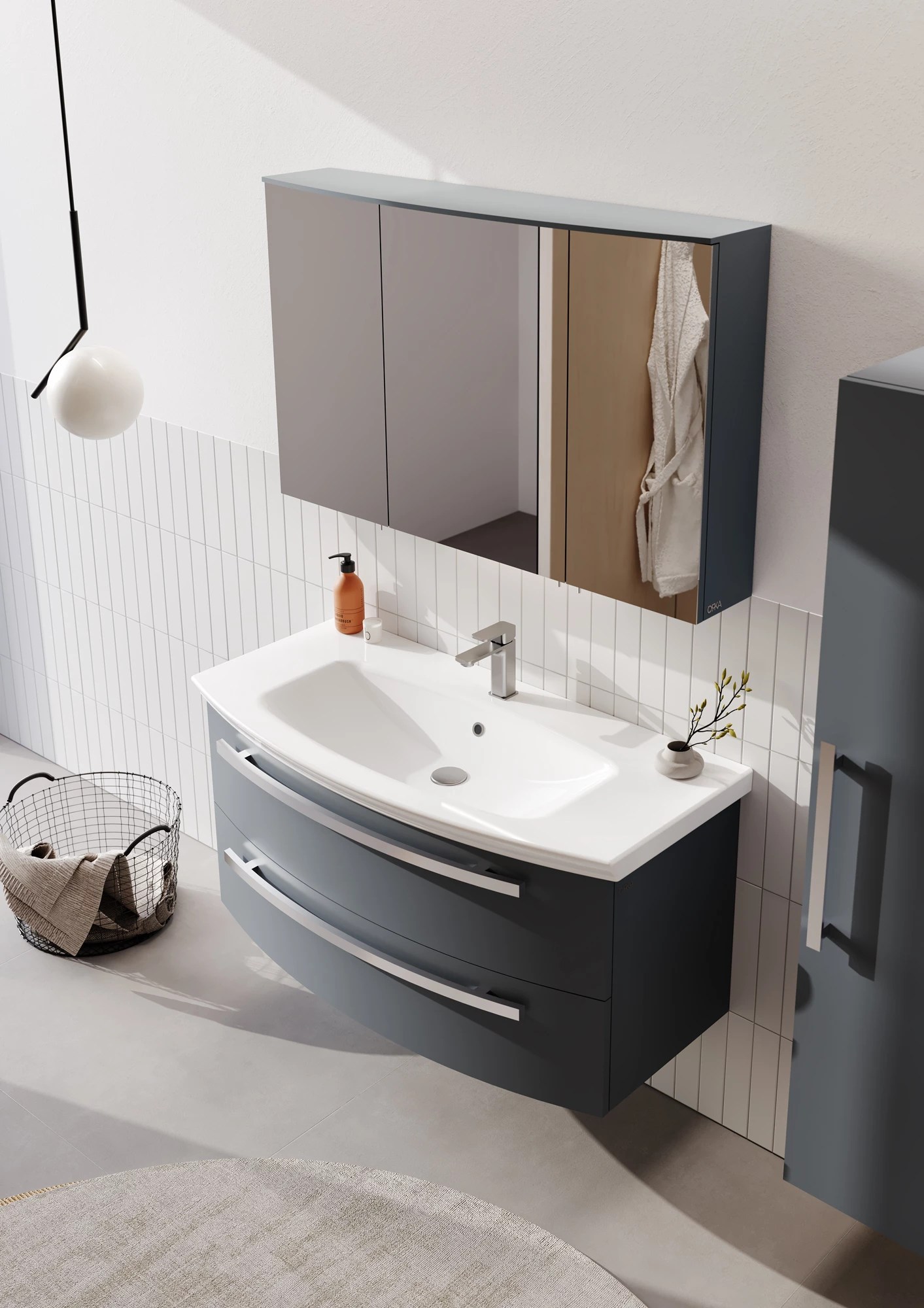 Lavoar cu dulap ORKA Urla 110 Anthracite