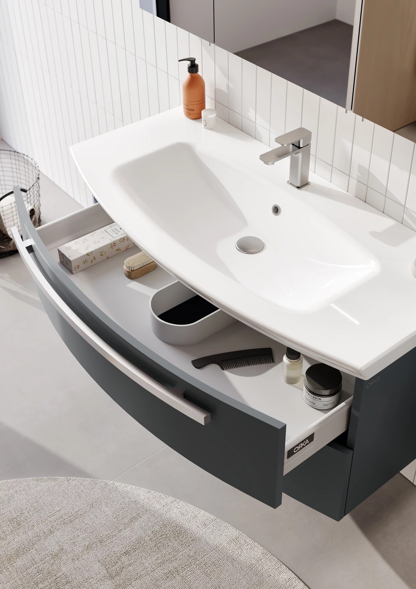 Lavoar cu dulap ORKA Urla 110 Anthracite