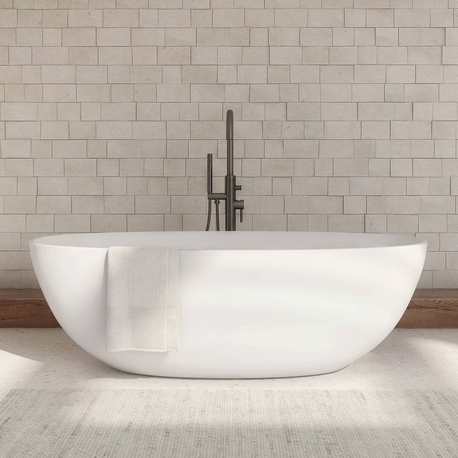 Cada baie freestanding OMNIRES SHELL M+ 160x75cm White Mat (SHELLWWBM)