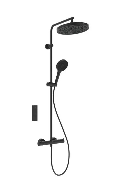 Baterie cu Coloana si palarie Ideal Standard CERATHERM T125+ (Dus) Termostata (Silk Black) A7689XG
