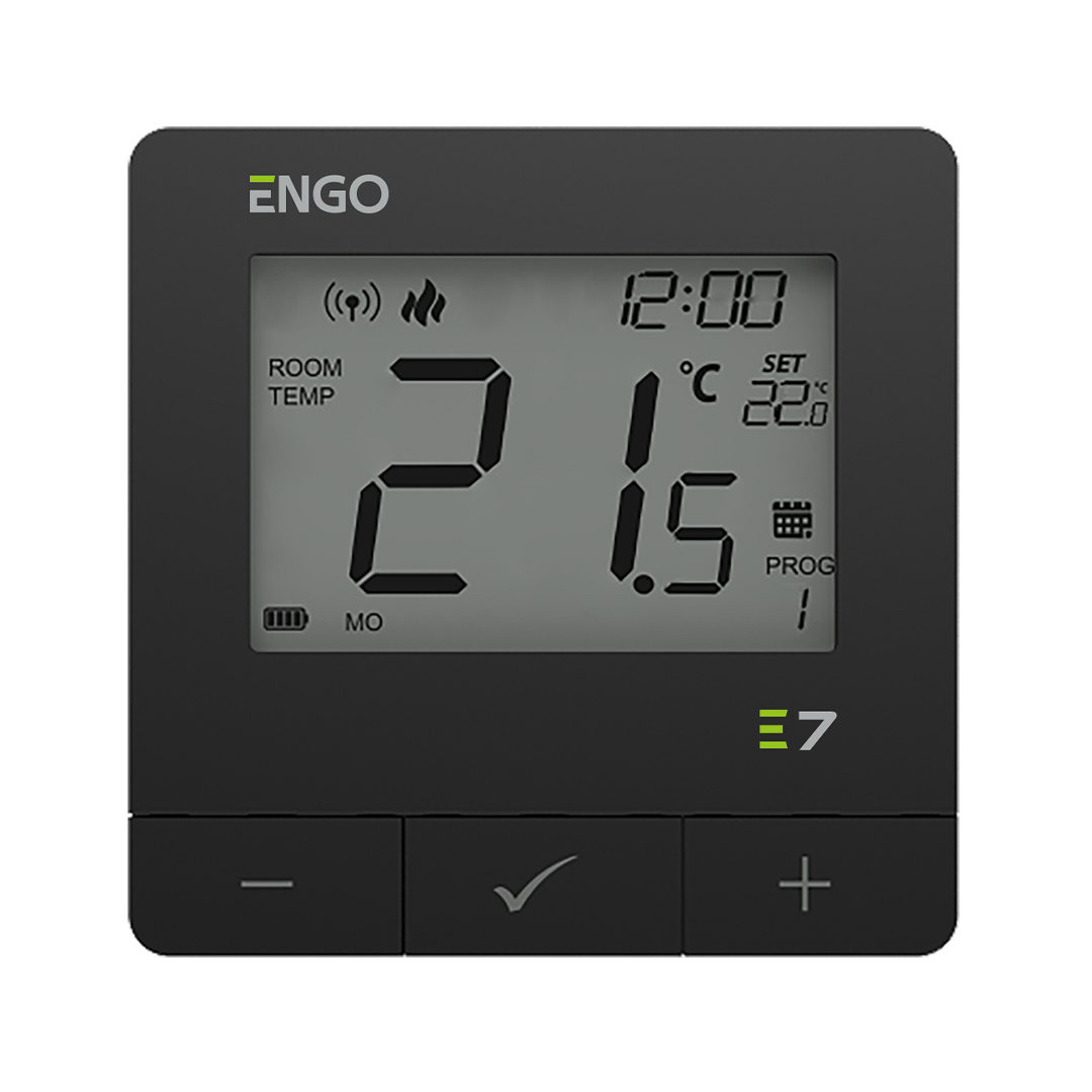 Termostat ENGO E7-RFB, programabil fara fir, black