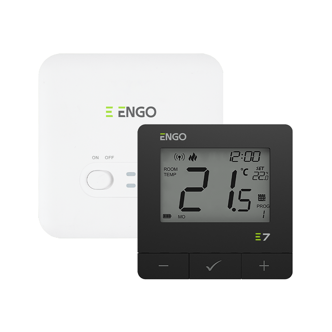 Termostat ENGO E7-RFB, programabil fara fir, black