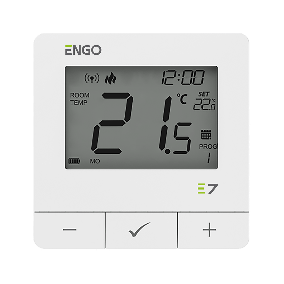 Termostat ENGO E7-RFW, programabil fara fir, white