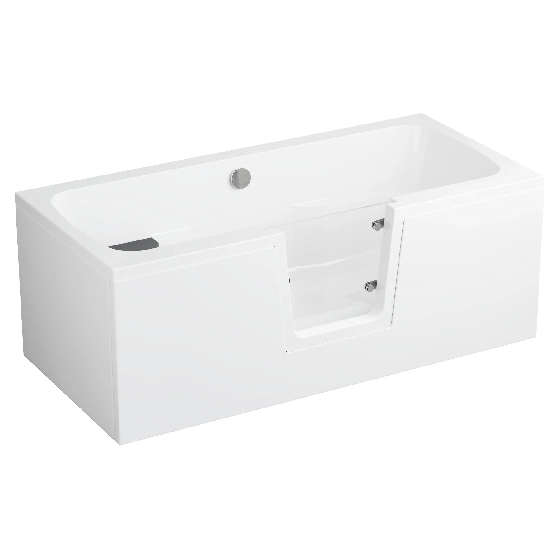 Cada baie acryl pentru persoane cu dezabilitati Polimat Ovi L 160x75 + (suport, cu scaun)