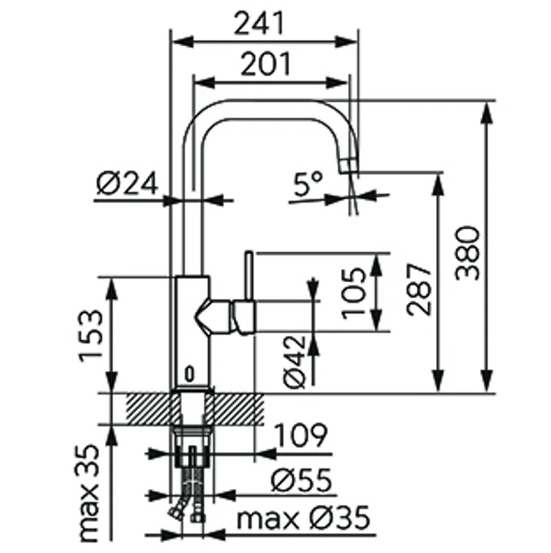 Baterie FERRO DISTANZA BDZ43 (chiuveta plus cu sensor) crom