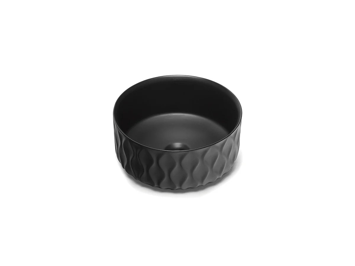 Lavoar pe blat BATHCO Sand Waves d.360, negru mat, 4177