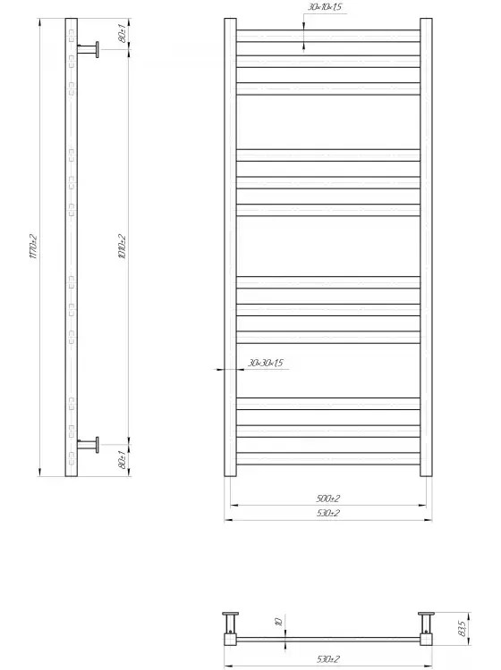 Radiator Mario INOX Chicago 1170х530/500