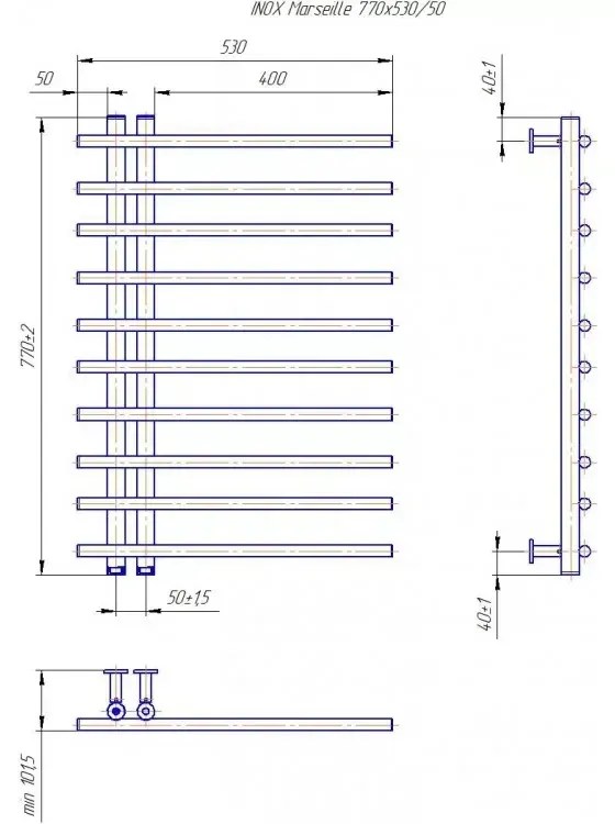 Radiator Mario INOX Marseille 770х530/50