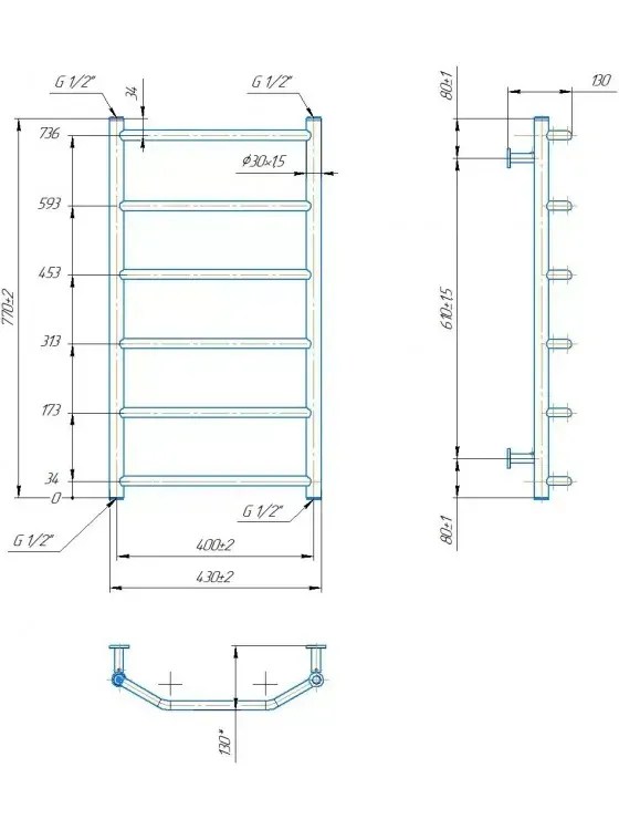 Radiator Mario INOX Trapeze  770х430/400