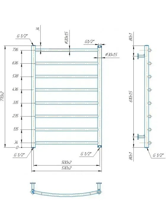 Radiator Mario INOX Classic  770х530/500