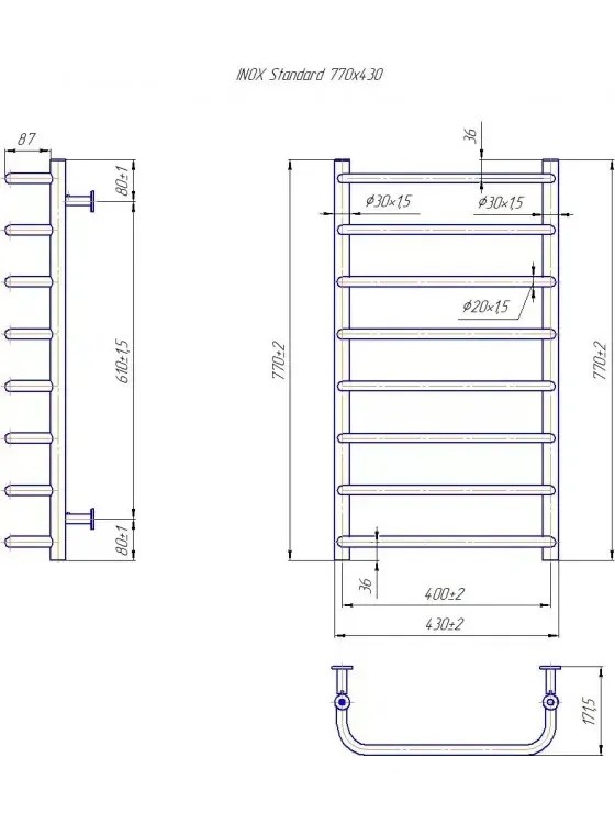 Radiator Mario INOX Standard  770х430/400