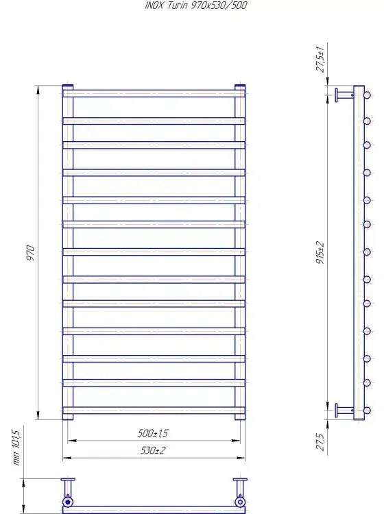 Radiator Mario INOX Turin  970х530/500