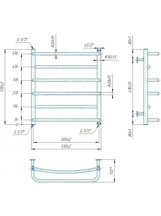 Radiator Mario INOX Lux  570х530/500