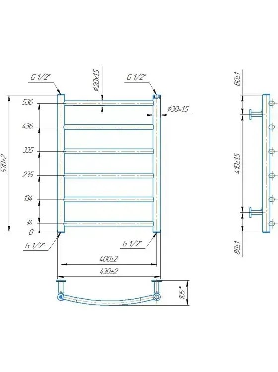 Radiator Mario INOX Classic 570х430/400