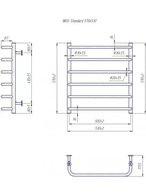Radiator Mario INOX Standard  570х530/500
