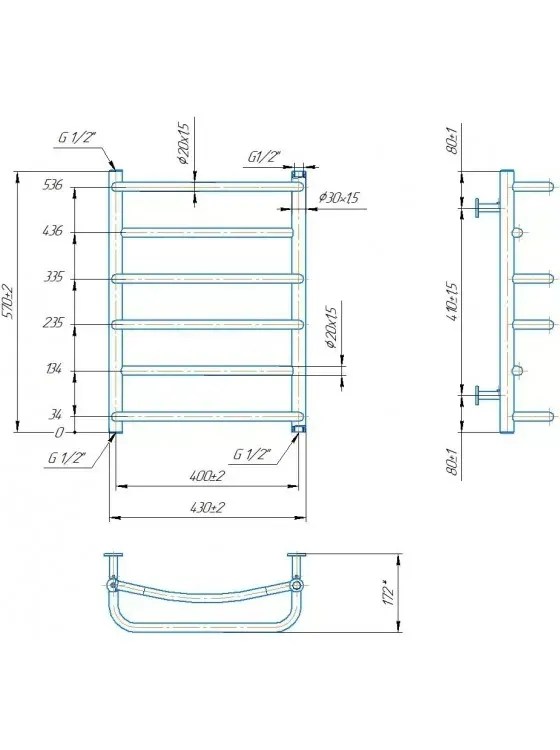 Radiator Mario INOX Lux 570х430/400