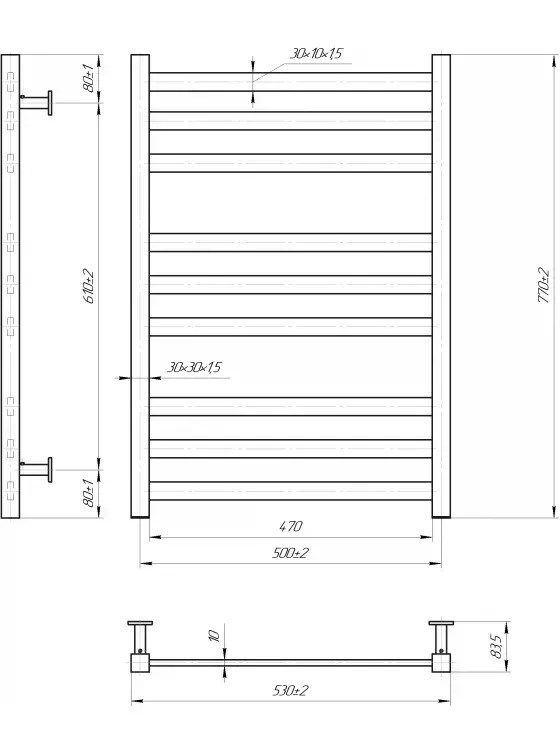 Radiator Mario INOX Chicago 770х530/500