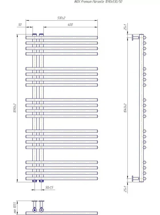Radiator Mario INOX Premium Marseille 1090x530/50