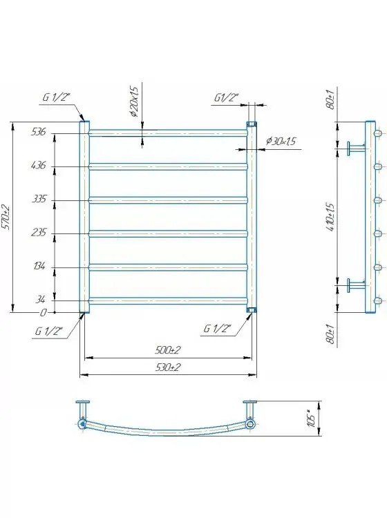 Radiator Mario INOX Classic  570х530/500