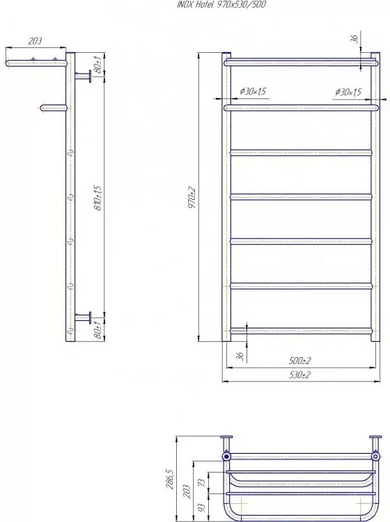 Radiator Mario INOX Hotel 970х530/500