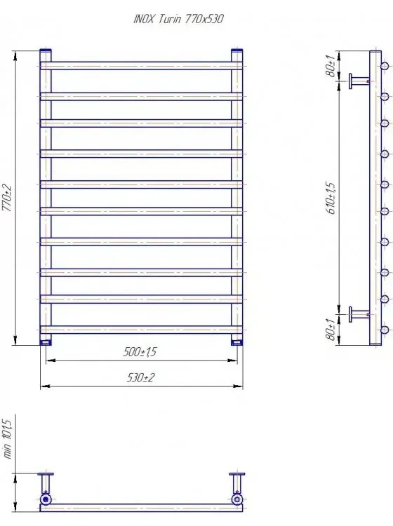 Radiator Mario INOX Turin  770х530/500