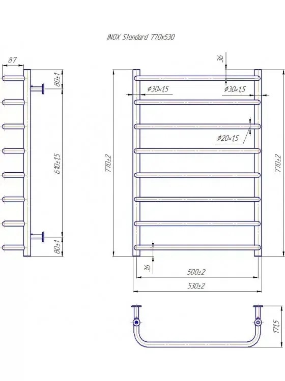 Radiator Mario INOX Standard  770х530/500