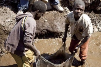 Children mining for rare earth minerals.